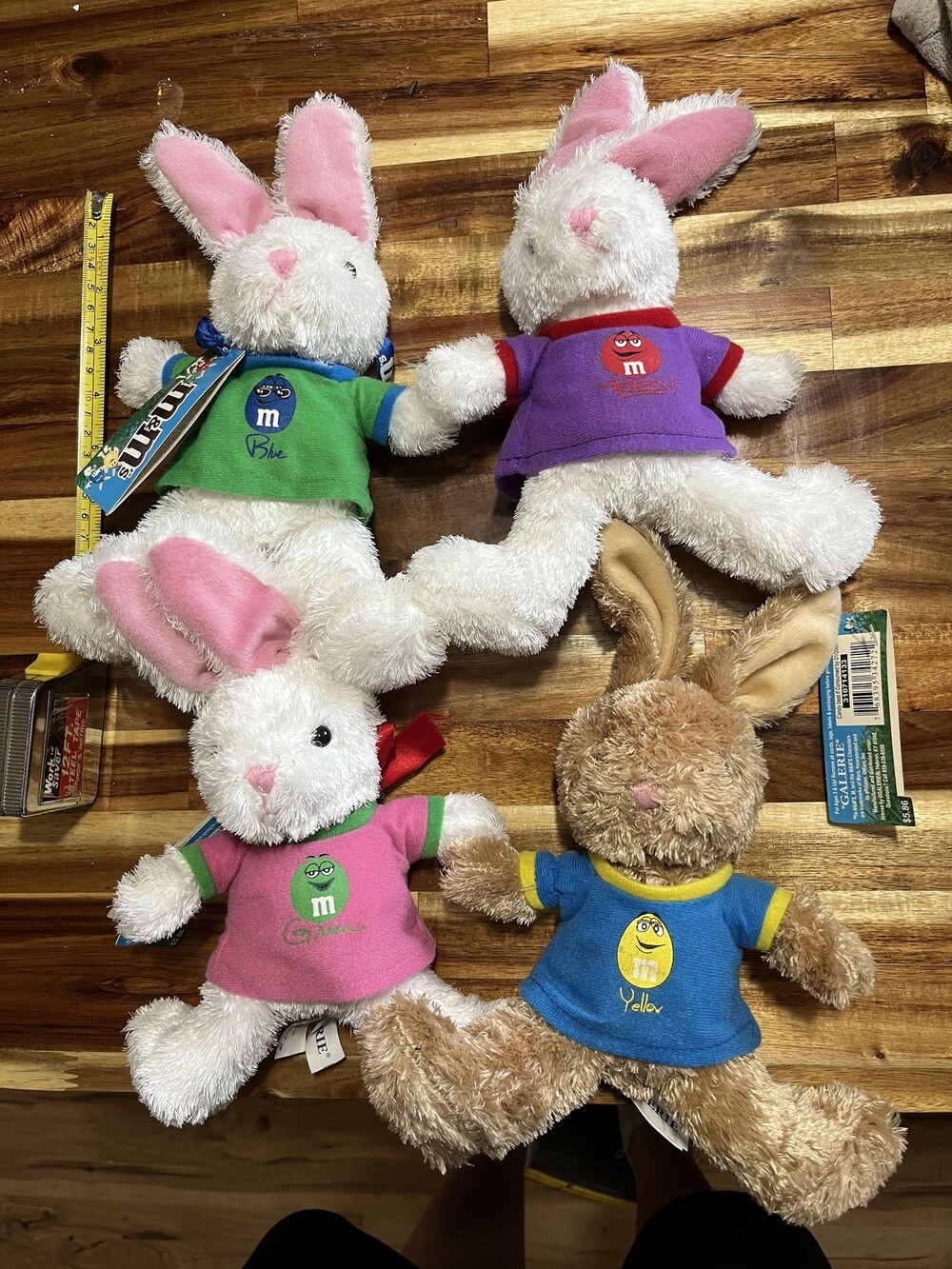 M&M's Plush Bunny 10 Inch Soft Toy Set of 4